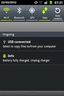Press USB connected.