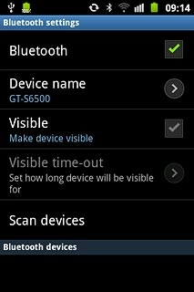 Press Visible to turn Bluetooth visibility on or off.