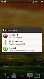 Press Airplane mode.Depending on the current setting, flight mode is now turned on or off.
