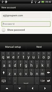 Press Password and key in the password for your email account.