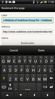 Press Done to save the bookmark.