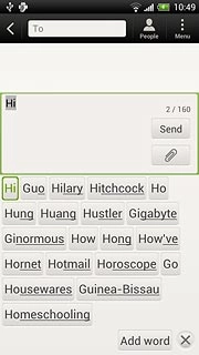 Press the required word to insert it.