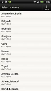 Press the required time zone.