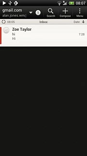 Press the required email message to read it.