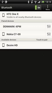 Press the required Bluetooth device.