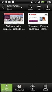 Press the required bookmark.