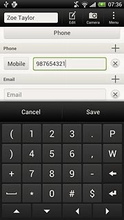 Press the field next to the phone number.