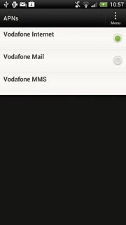 Press the field next to Vodafone Internet to fill in the field.