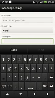Press the field below Server port and key in 110