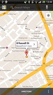 Press the information field above the destination.