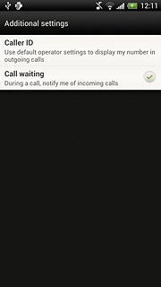 The current settings are displayed.Press Call waiting to turn the function on or off.