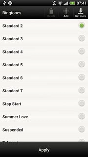 Once you've found a ring tone you like, press Apply.