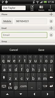 Press Email and key in the required email address.