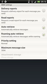 Press Delivery reports to turn the function on or off.