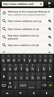 Key in the address of the required web page and press Go.