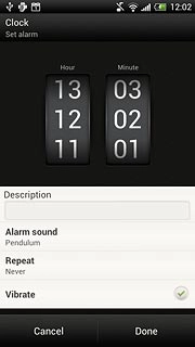 Drag the numbers up or down to set the time.