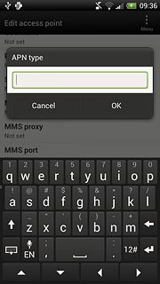 Key in default and press OK.