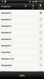 Once you've found a ring tone you like, press Apply.