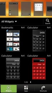 To add a display shortcut:Press Widgets, Apps or Shortcuts.