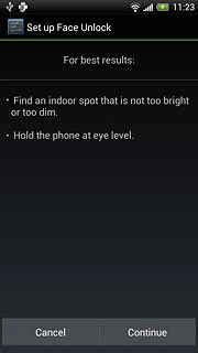 Press Continue.Hold your phone in front of your face and centre your face in the circle displayed.Wait while your phone registers your face.