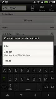 The steps below are based on the Phone phone book. If you select another phone book, there may be some differences in relation to the instructions.