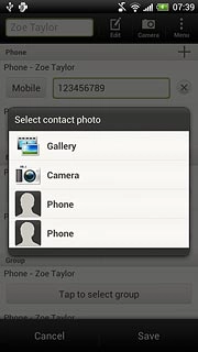 To use a saved picture:Press Gallery.