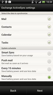 Press Manually or the required setting.