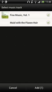 When the field next to an audio file is ticked (V), it's selected.