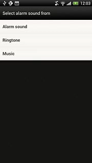 Press Alarm sound, Ringtone or Music.