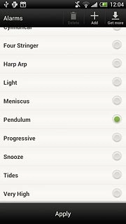 Once you've found an alarm tone you like, press Apply.