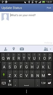Write the required text and press Post.