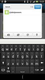 Write the required text and press Tweet.