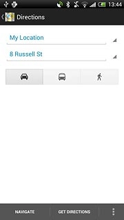 Press the required mode of transportation.