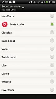 Press Beats Audio or the required setting.