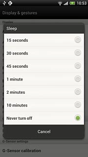 Press Never turn off or the required period.