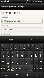 Press Login required to turn SMTP authentication on or off.If you turn on SMTP authentication:Follow the instructions on the display to key in the username and password for your email account.Please note that if you're using Vodafone's outgoing server, turn off SMTP authentication and leave the username and password fields empty.