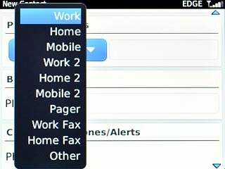 Highlight the required number type and press the Navigation key.