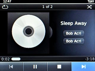 To go to the next audio file:Highlight arrow right and press the Navigation key.