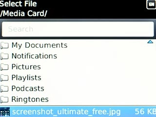Highlight the required file and press the Navigation key.