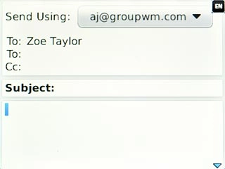 Highlight the text input field.Write the text for your email message.