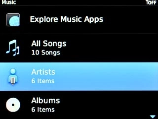 Highlight the required category and press the Navigation key.Go to the required audio file or playlist.