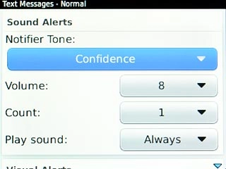 Scroll to Notifier Tone and press the Navigation key.