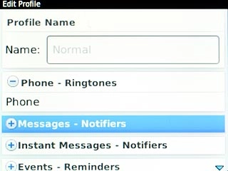 Scroll to Messages - Notifiers and press the Navigation key.
