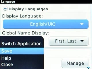 Scroll to Save and press the Navigation key.