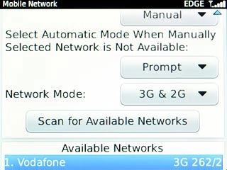 Your phone will search for networks within range and a list of available networks will show on your display.Highlight the required network and press the Navigation key.Your display will tell you if you've access to the network you've chosen.