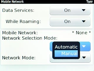 Scroll to Manual and press the Navigation key.