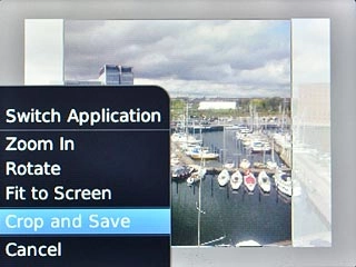 Scroll to Crop and Save and press the Navigation key.