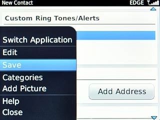 Scroll to Save and press the Navigation key.
