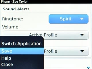 Scroll to Save and press the Navigation key.