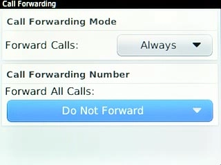 Scroll to Forward All Calls and press the Navigation key.